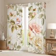 thumbnail image 2 of Feelyou Romantic Pink Rose Black Out Curtains, Bohemian Flower Floral Curtains Pack of 2 (42x63 Each), Western Vintage Fashion Bedroom Curtains, Curtains and Drapes Decor, 2 of 6
