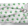 thumbnail image 2 of Soimoi Poly Georgette Fabric Lotus & Frog Kids Decor Fabric Printed Yard 42 Inch Wide, 2 of 3