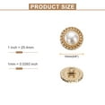 thumbnail image 2 of Uxcell 10pcs 24L Pearl Gold Metal Sewing Buttons 15mm 5/8" Round Women Coat Buttons with Plastic Shank Replacement DIY Button for Sewing Clothing Sweater Decoration Craft, #2, 2 of 7