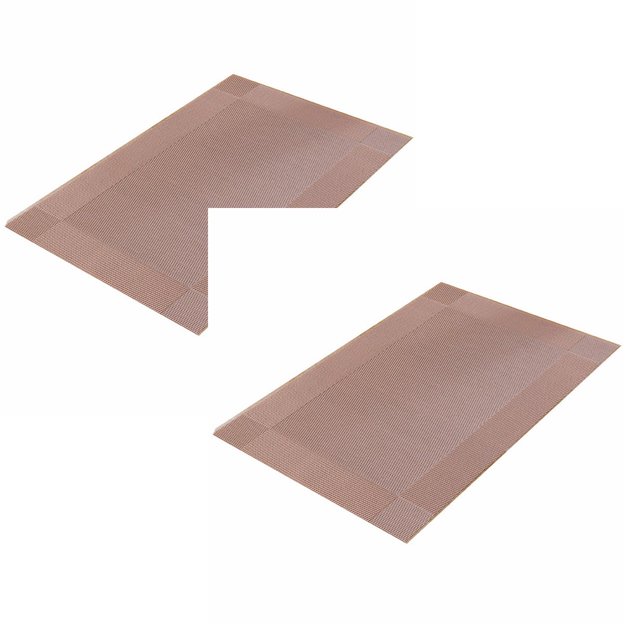 Oleegame 2 Pcs Napperons Élégants Napperons en PVC Tissé Vinyle pour Table à Manger Or