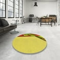 thumbnail image 4 of Ahgly Company Machine Washable Indoor Round Transitional Banana Yellow Area Rugs, 7' Round, 4 of 7