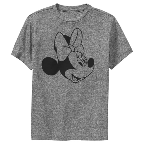 Boy's Mickey & Friends Simple Minnie  Performance Graphic Tee Charcoal Heather X Large