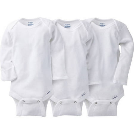 Onesies Brand Gerber Newborn Baby Unisex Long Sleeve Bodysuit,
