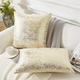 thumbnail image 3 of Gold and White Throw Pillows (18x18, Set of 2) - Glitter Decorative Velvet Cushion Covers, 3 of 5
