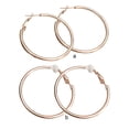thumbnail image 3 of Pendientes para niña Sonducket Clip para la oreja pendiente para mujer regalo portátil para amiga círculo liso decoración 9 cm con orificio para la oreja 20Conjunto, 3 of 6