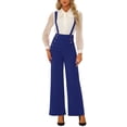thumbnail image 2 of INSPIRAR CHIC Mono de Mujer con Tirantes Ajustables y Pierna Ancha, Mono con Tirantes, M Azul, 2 of 6