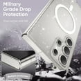 thumbnail image 6 of Compatible with Samsung Galaxy S24 Ultra Magsafe Case Clear Glitter, Anti-Yellow Shockproof Protective Phone Case Slim Transparent Anti-Scratch TPU Bumper Cover for Samsung Galaxy S24 Ultra,Clear, 6 of 7