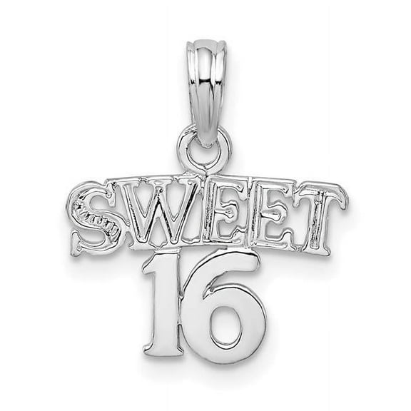 Finest Gold Sterling Silver Polished Sweet 16 Pendant