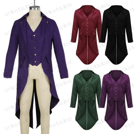 SUNSIOM Mens Retro Swallow-tailed Coat Tuxedo Banquet Stage Tail Coat Overcoat Suit