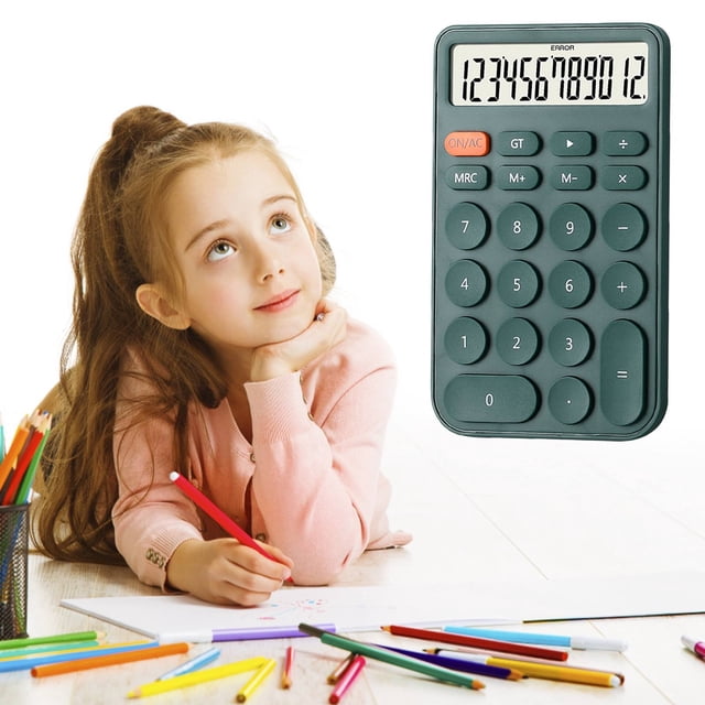Tool Series Standard Calculator 12 Digit Desktop Large Display And Buttons Calculator With Large LCD Display For School Home & Business Use Automatic Sleep