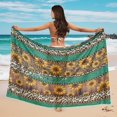 thumbnail image 4 of Uourmeti Womens Sunflowers Yellow Leopard Long Sheer Swimsuit Cover ups Soft Chiffon Beach Pareos Casual Scarf Blouse for Swimwear, 4 of 7