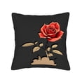 thumbnail image 4 of Set of 2 18x18in Throw Pillow Covers with Vibrant Red Rose Design on Dark Background Perfect for Couch Bed or Car Decor, 4 of 8