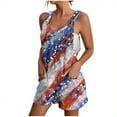thumbnail image 3 of QATAINLAV Summer Rompers for Women American Flag Bib Jumpsuits Casual Sleeveless Strap Wide Leg One Piece Pants 2026 4th of July Festival Outfits Blue M, 3 of 6