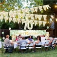 thumbnail image 5 of SPECOOL 70th Birthday Decorations for Lady, Women 70th Birthday Party Kit with Green Gold Happy 70th Birthday Banner, Beige Sage Green Gold Confetti Balloons, Number 70 Balloon Triangle Flag Banner, 5 of 8