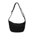 thumbnail image 4 of Bolso de hombro de lona para mujer, estilo informal, con correa ajustable para el hombro negro, 4 of 7
