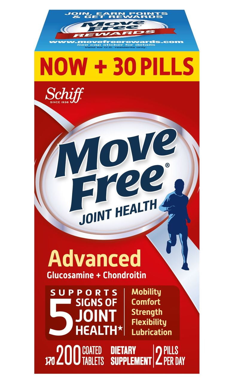 Move Free Joint Health Advanced Glucosamine Chondroitin Dietary Supplement 200 count