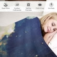 thumbnail image 3 of Orinice Galaxy Space Flannel Throw Blanket Cloudscape Clouds Stars Moon Distant Galaxies Warm Lightweight Cozy Blanket for Bedroom Living Rooms Sofa Couch  40x50in, 3 of 6