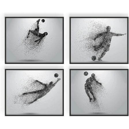 Summit Designs Soccer Wall Art Prints, Soccer Room Decor For Men Kids Teenagers, Soccer Poster Set For Bedroom Man Cave, Soccer Wall Decor, Unframed Set of 4 (8x10")