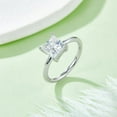 thumbnail image 2 of 2 Carat Princess Cut Moissanite Solitaire Ring, Art Deco Promise Ring, Plain Band Ring In 925 Sterling Silver, 2 of 6