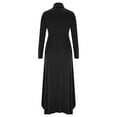 thumbnail image 5 of YueHuiYing Womens Long Sleeve Casual Dress Ribbed Knit Sweater Crewneck Midi Wedding Guest Dresses, 5 of 7