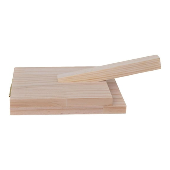 jicheng Dumpling Press Tool Homemade Wood Tortilla Press for Cooking Pastry Pancakes Square