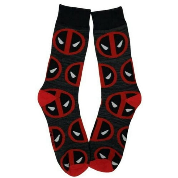Deadpool Logo All Over Print Men's Casual Crew Socks
