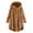 Brown, variant on Women's Plus Size Casual Color Block Plush Sweatshirt Hoodie Loose Blouse Warm Coat
