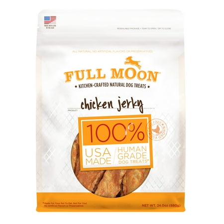 Full Moon All Natural Human Grade Dog Treats, Chicken Jerky, 24