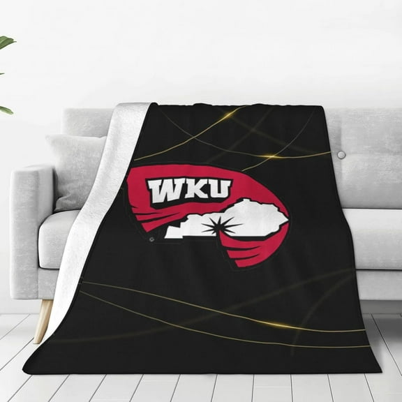 Western Kentucky University Fleece Blanket, Very Soft Microfiber Flannel Blanket for Couch Warm and Cozy for All Seasons