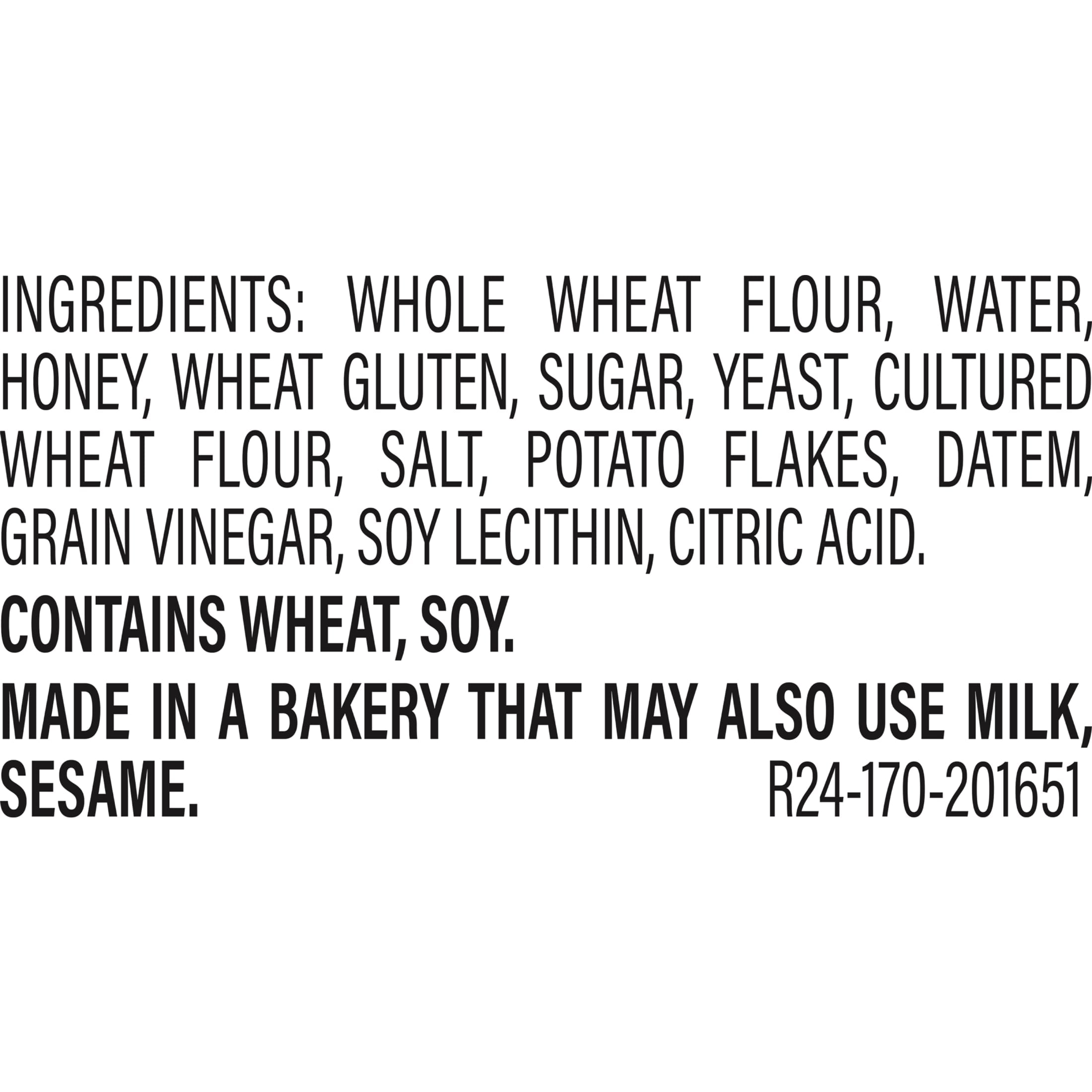 Grandma Sycamore's Honey Whole Wheat Bread, 24 oz, Wheat Bread, Bag