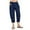 Dark Blue, variant on XBASW Women's Summer Pants Casual Trouser with Pockets Cotton Linen Drawstring Capris Pants for Women's S-3 XL