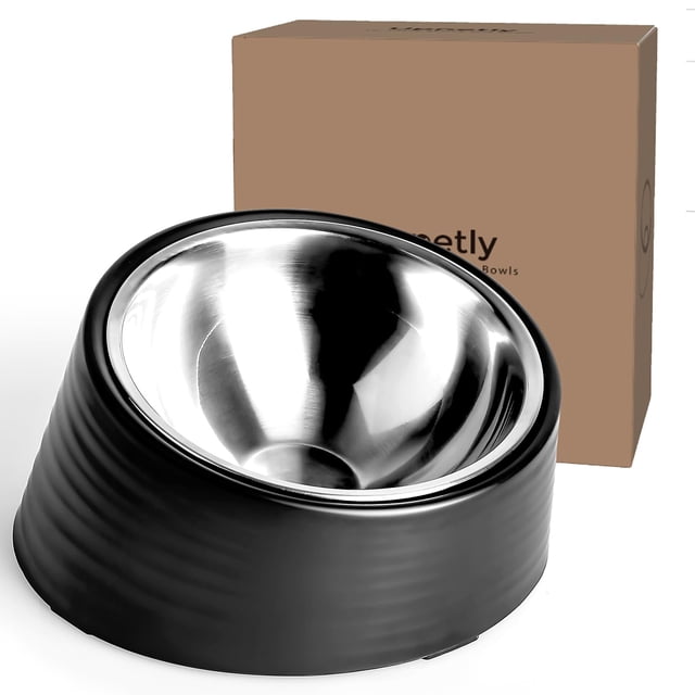 Cuenco para perros, 250 ml, inclinado hacia arriba, de acero inoxidable