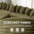 thumbnail image 3 of 111'' Modern Sectional Sofa, L-Shaped Corduroy Couch with Left Chaise Daybed, Extra-Wide Oversized Lounge, 8 Pillows, Corner Sofa Set for Living Room, Apartment, Office, Hotel, Bedroom, Green, 3 of 9