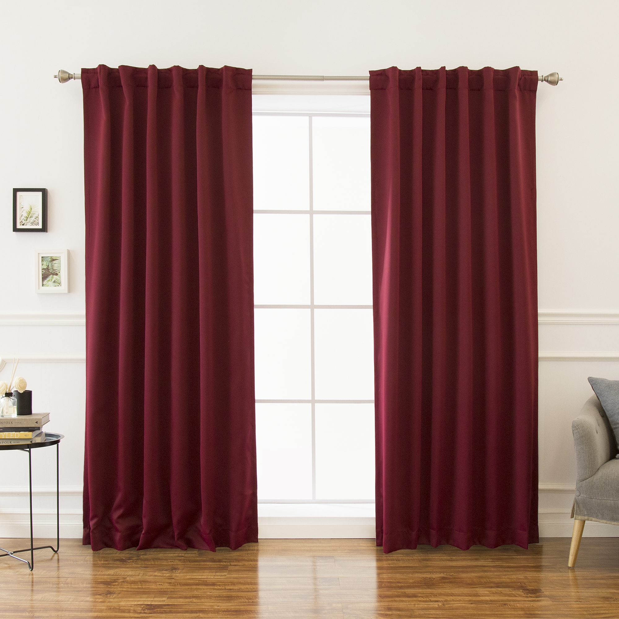 Quality Home Basic Thermal Blackout Curtains - Back Tab/Rod Pocket