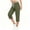 Army Green, variant on Women’s Cargo Capri, Cotton Loose Fit Pants, Drawstring Waist with Multi Side Pockets Brown S-3XL