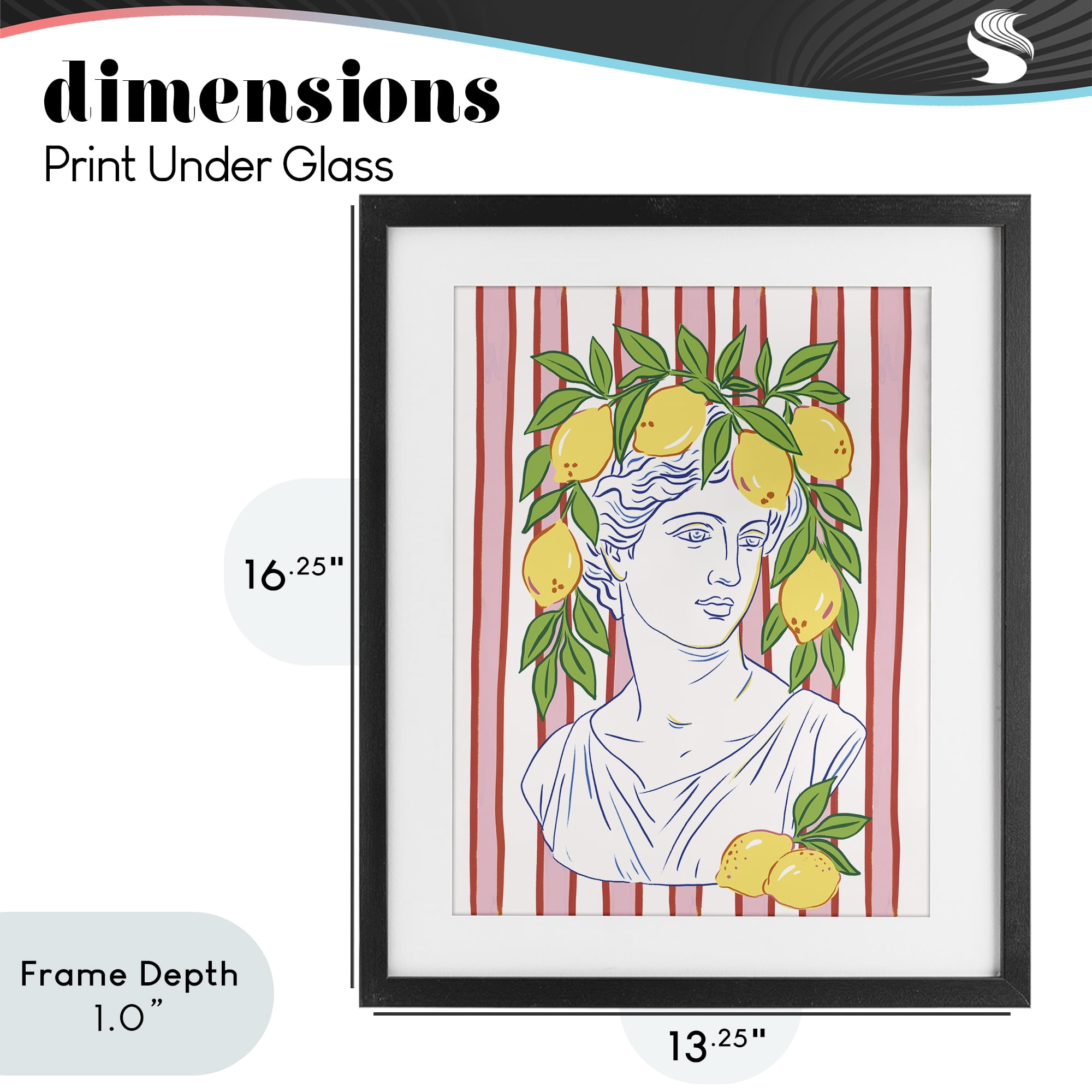 Stupell Industries La Limona Sculpture Face Black Framed Print Under Glass, design by Radhika Modi