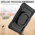 thumbnail image 4 of Case for Samsung Galaxy Tab S6 Lite 10.4 inch 2024/2022/2020, 360 Rotating Stand Handle Pencil Holder Shoulder Strap Heavy Duty Shockproof Cover, Black, 4 of 7