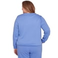 thumbnail image 2 of Alfred Dunner Women's Plus-Size Embroidered Patchwork Long Sleeve Top Size 2X Pearl Heather, 2 of 9