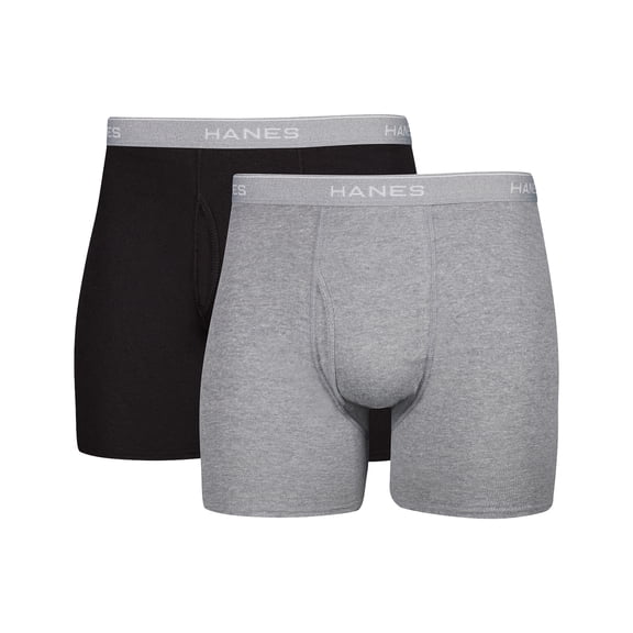 Hanes Men's Comfort Flex Boxer Brief Underwear Pack, Cotton, Moisture-Wicking, 2-Pack