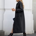 thumbnail image 4 of QHFBli Women's Long Casual Maxi Length Denim Cotton Coat Oversize Button Up Jean Jacket, 4 of 7