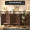 thumbnail image 3 of Red Lantern 4 ft. Short Fiber Weave Folding Screen - Dark Mocha - 6 Panels, 3 of 6