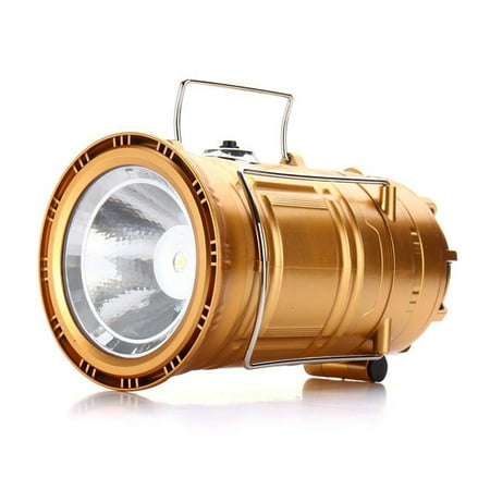 Outdoor Solar Table Lamp 3 In 1 Multi-function Solar Rechargeable Fan LED Hiking Light Table Lamp Outdoor Collapsible Camping Flashlight Tent Hanging Lighting Lantern (Blue U S Plug) ()