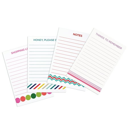 Pen+Gear Self Stick Notes, 4 in. x 5.8 in., 1 Pad, Assorted Designs