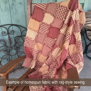 JCS Primitive Red 7 Plaid Homespun Cotton Fabric Sold by the Yard