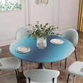 thumbnail image 5 of Blue Teal Grey Ombre Round Tablecloth for 36-44 Inch Tables,Fitted Table Cover with Elastic Edge,Farmhouse Gradient Minimalist Waterproof Outdoor Table Cloth Protector for Patio Garden Dinner Picnic, 5 of 9