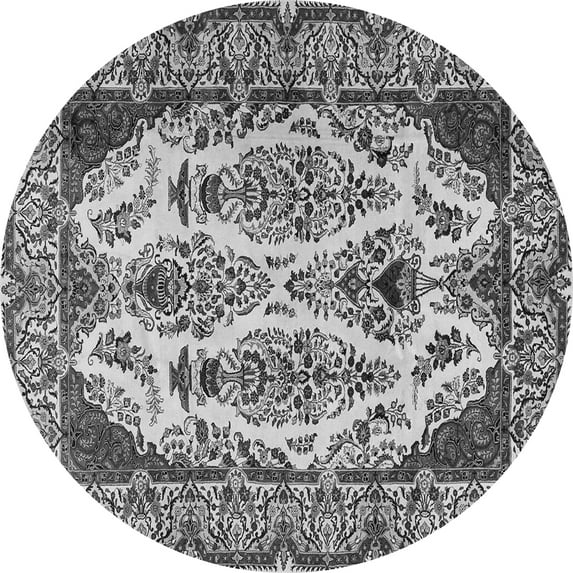 Ahgly Company Indoor Round Persian Gray Traditional Area Rugs, 5' Round