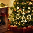 thumbnail image 2 of 3Pcs Christmas Window Lights Decorations, Battery Powered Christmas Window Hanging Warm White Lighted Tree Bell Star Shaped LED Sucker Lamp, 2 of 5