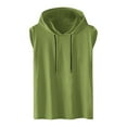 thumbnail image 2 of Sopiago Men's Workout Hooded Tank Tops Bodybuilding Muscle Cut Off T Shirt Mens T-Shirts Sleeveless Gym Hoodies Green,XXL, 2 of 5