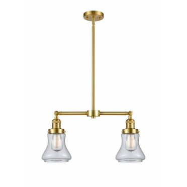 209-SG-G192-Innovations Lighting-Bellmont-2 Light Chandelier in Traditional Style-21 Inches Wide by 10 Inches High   Satin Gold Finish with Clear