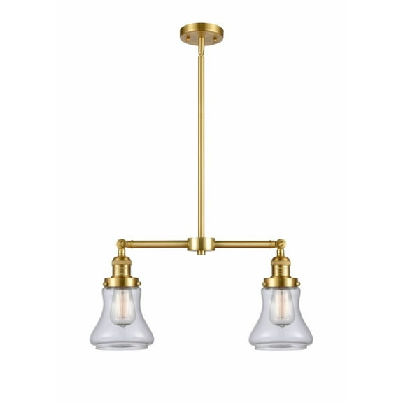 209-SG-G192-Innovations Lighting-Bellmont-2 Light Chandelier in Traditional Style-21 Inches Wide by 10 Inches High   Satin Gold Finish with Clear